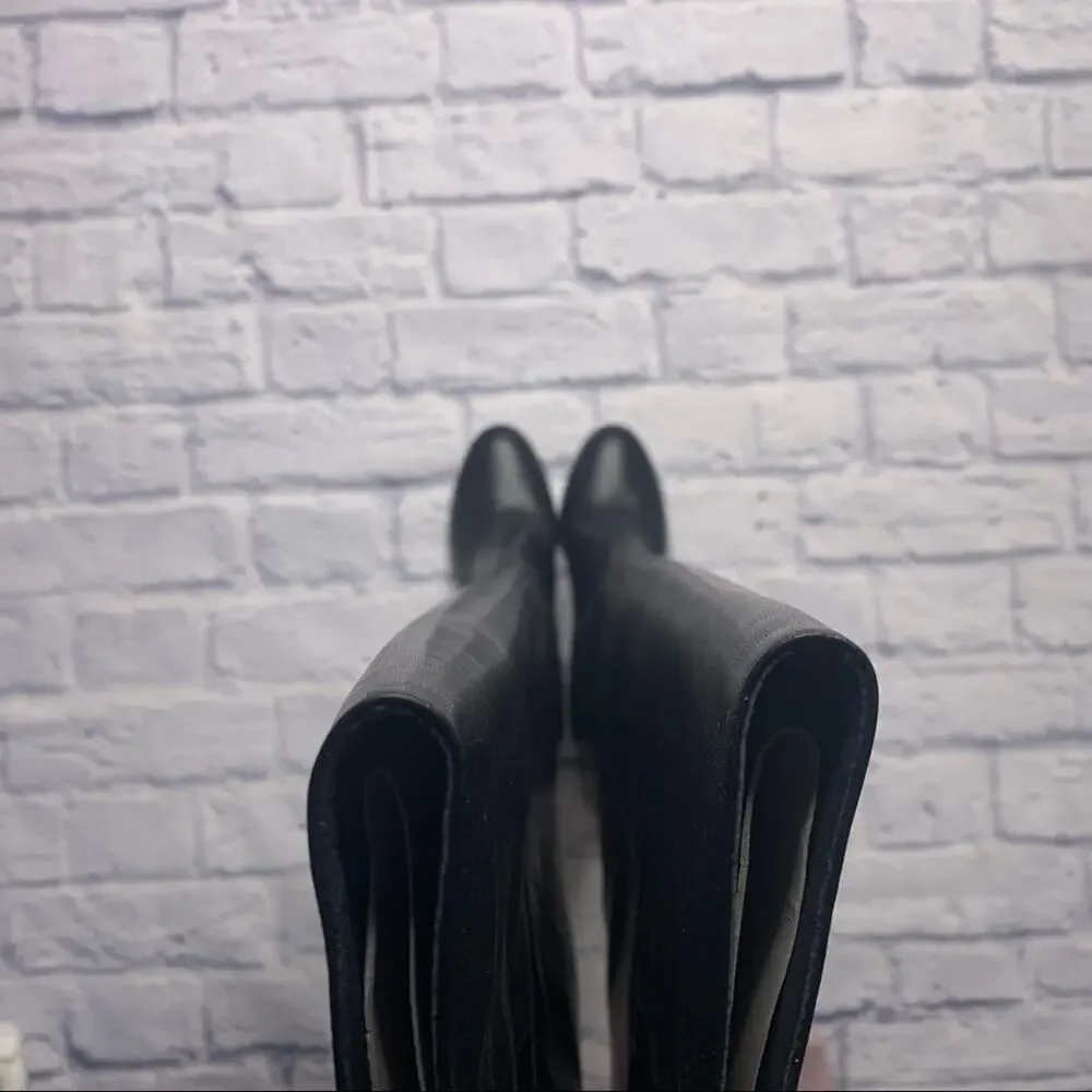 Maje Over The Knee Leather Boots in Black